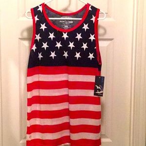 Mens Tank Top, flag print, sz L, New w/ tag